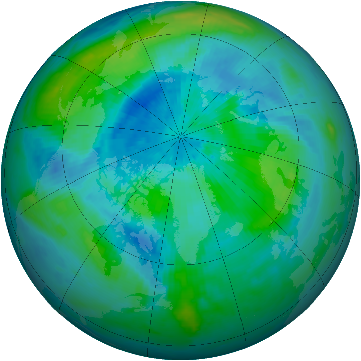 Arctic ozone map for 18 September 1997